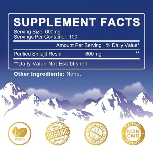 راتنج شيلاجيت للرجال والنساء، مكمل شيلاجيت مع 85+ من المعادن النزرة وحمض الفولفيك للطاقة والتركيز ودعم الدماغ والمناعة، تغذية عالية، أقصى قدر من الفعالية، 100 حصة / 60 جم in Kuwait