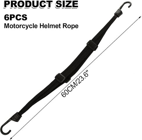 6 Pcs Motorcycle Helmet Rope, 23.6" Motorcycle Helmet Accessories with 12 Hooks, High Retractable Motorcycle Helmet Strap for Motorcycle, Cars, Bikes, Luggage Rack in Saudi Arabia