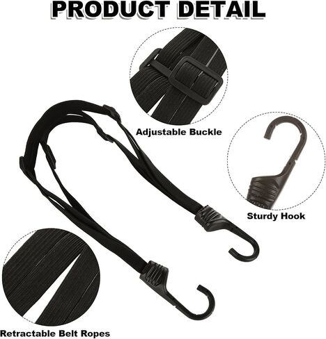 6 Pcs Motorcycle Helmet Rope, 23.6" Motorcycle Helmet Accessories with 12 Hooks, High Retractable Motorcycle Helmet Strap for Motorcycle, Cars, Bikes, Luggage Rack in Saudi Arabia