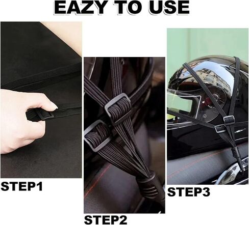 6 Pcs Motorcycle Helmet Rope, 23.6" Motorcycle Helmet Accessories with 12 Hooks, High Retractable Motorcycle Helmet Strap for Motorcycle, Cars, Bikes, Luggage Rack in Saudi Arabia