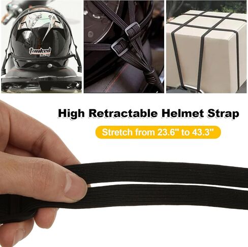 6 Pcs Motorcycle Helmet Rope, 23.6" Motorcycle Helmet Accessories with 12 Hooks, High Retractable Motorcycle Helmet Strap for Motorcycle, Cars, Bikes, Luggage Rack in Saudi Arabia