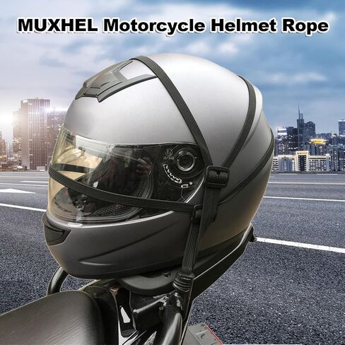 6 Pcs Motorcycle Helmet Rope, 23.6" Motorcycle Helmet Accessories with 12 Hooks, High Retractable Motorcycle Helmet Strap for Motorcycle, Cars, Bikes, Luggage Rack in Saudi Arabia