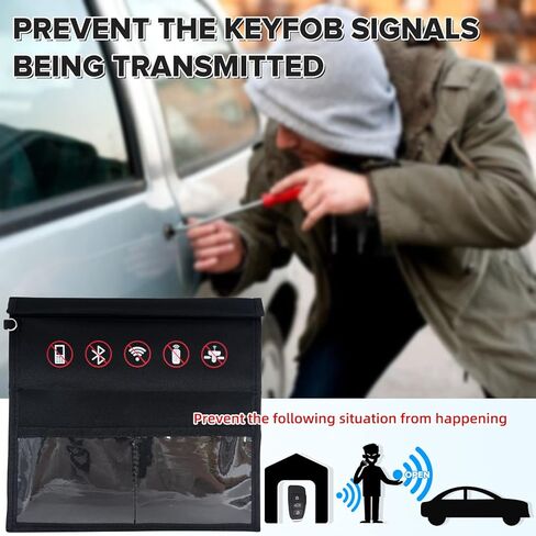 Faraday Bag Car Key Fob Protector,Signal Blocking Bag Mobile Phone Anti-Radiation Pouch Signal Shielding Bag Faraday Cage Car Accessories in Saudi Arabia