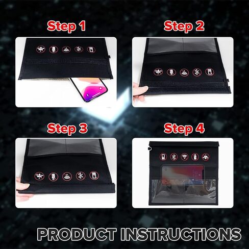 Faraday Bag Car Key Fob Protector,Signal Blocking Bag Mobile Phone Anti-Radiation Pouch Signal Shielding Bag Faraday Cage Car Accessories in Saudi Arabia