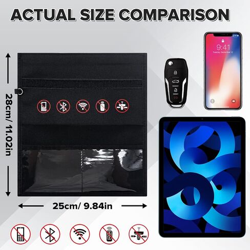 Faraday Bag Car Key Fob Protector,Signal Blocking Bag Mobile Phone Anti-Radiation Pouch Signal Shielding Bag Faraday Cage Car Accessories in Saudi Arabia