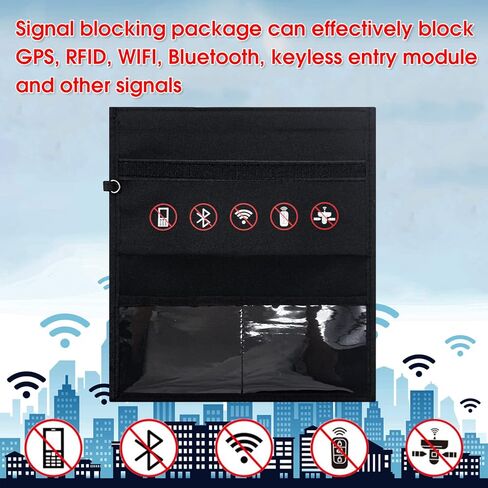 Faraday Bag Car Key Fob Protector,Signal Blocking Bag Mobile Phone Anti-Radiation Pouch Signal Shielding Bag Faraday Cage Car Accessories in Saudi Arabia