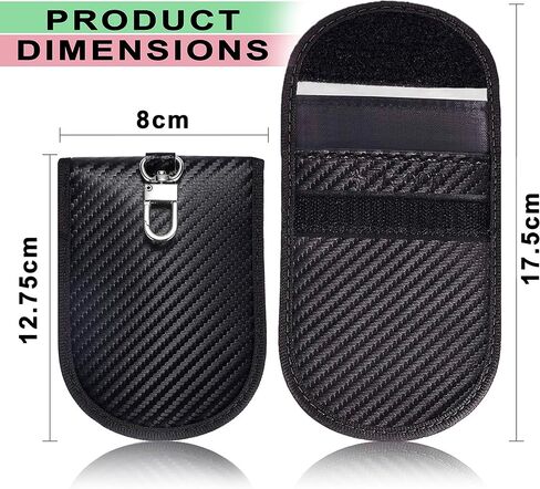 SaiTech IT 2 Pack Faraday Bag for Key Fob، واقي مفتاح Faraday Premium - حجب إشارة RFID للسيارة، حقيبة حماية أمان السيارة، حقيبة مضادة للسرقة، مانع للقرصنة - أسود in Kuwait