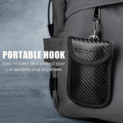 SaiTech IT 2 Pack Faraday Bag for Key Fob، واقي مفتاح Faraday Premium - حجب إشارة RFID للسيارة، حقيبة حماية أمان السيارة، حقيبة مضادة للسرقة، مانع للقرصنة - أسود in Kuwait