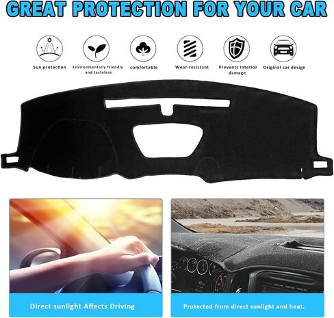 سجادات لوحة القيادة لسيارة Chevy شيفروليه سيلفرادو 2019-2021، غطاء سجادة لوحة القيادة لسيارة 2019-2022 GMC Sierra، أسود in Kuwait