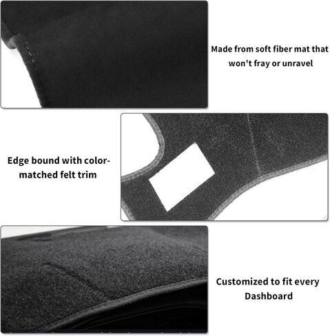 سجادات لوحة القيادة لسيارة Chevy شيفروليه سيلفرادو 2019-2021، غطاء سجادة لوحة القيادة لسيارة 2019-2022 GMC Sierra، أسود in Kuwait