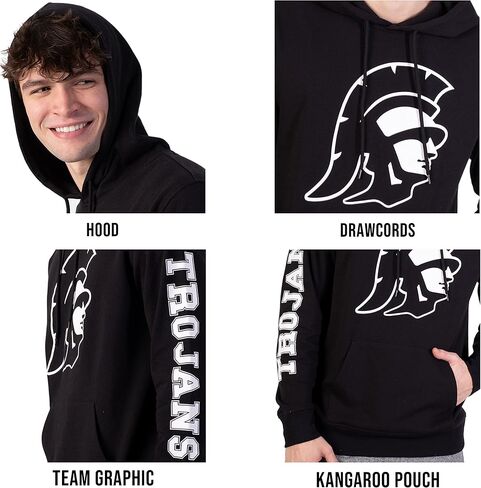 Ultra Game NCAA Men's Fleece Hoodie Pullover Sweatshirt Primo Metallic in Saudi Arabia