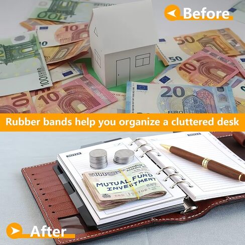 Rubber Bands, 300 Pcs Sturdy Rubberbands, 4 x 0.17 cm Stretchable Small Rubber Bands for School Home Office Supplies, Yellow in Saudi Arabia