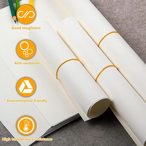 Rubber Bands, 300 Pcs Sturdy Rubberbands, 4 x 0.17 cm Stretchable Small Rubber Bands for School Home Office Supplies, Yellow in Saudi Arabia