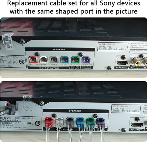 مجموعة من 6 مجموعات كابل سلك مكبر الصوت البديلة لسوني DAV-HDX475 DAV-HDX576WF DAV-HDX589W DAV-HDX675 DAV-HDX678WF DAV-HDX900W DAV-SB500W BDV-N590 BDV-N790W BDV-N9200WL نظام الصوت المحيطي in Kuwait