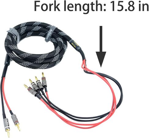 20ft 2packs 13awg كابل مكبر الصوت قسط الثقيلة مضفر سلك مزدوج الموز 2 التوصيل إلى 4 مقابس ذكر الموز قسم التردد 2 مقابس الموز - 4 مقابس الموز 1 زوج in Saudi Arabia