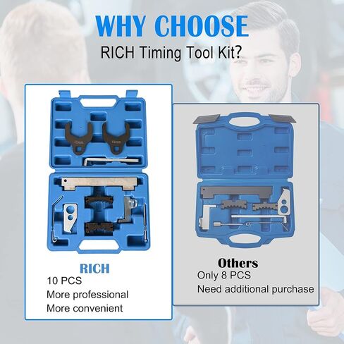 مجموعة أدوات توقيت محاذاة عمود الحدبات للمحرك غنية 10 قطع متوافقة مع تشيفي كروز أفيو ألفا روميو فيات 16 فولت 1.8 1.6 1.4 EN 6340 EN 6333 مع مفتاحي مضخة مياه in Kuwait