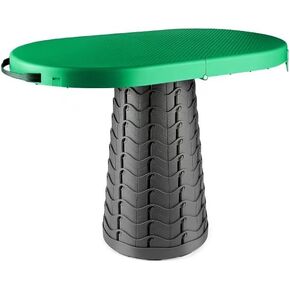 Deer's Life Small Portable Collapsible Table and Stool, Folding Telescoping Table, Fold Up Easy Yet Sturdy, Mini Camping Table for Party Kitchen Beach Travel Picnic BBQ