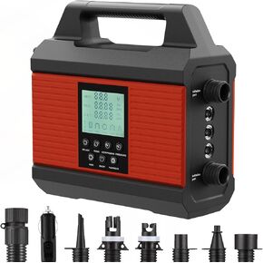 Paddle Board Pump, Sup Pump Electric Portable with Auto-Off/Deflation, Dual Stage 12V DC Car Connector Air Pump for Inflatables, Kayak and Air Mattress
