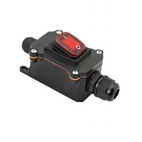 1Pcs Waterproof Switch 12V DC 20A DPST 4Pin 2 Position On-Off IP67 Toggle Switch with Red Light Rocker Button