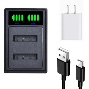 LP-E12 Battery Charger Suitable for Cameras EOS M, EOS M2, EOS M10, EOS M50, EOS M100, M200, SX70 HS, Rebel SL1 USB LED Dual Port Charger