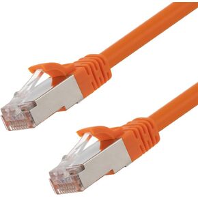 NavePoint Ethernet Patch Cable CAT6A, S/FTP, 26AWG, 0.5 Ft, 5 Pack, Orange