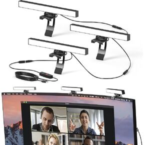 HumanCentric Video Conference Lighting - Webcam Light for Streaming, LED Monitor and Laptop Light for Video Conferencing, Zoom Lighting for Computer, Replaces Ring Light for Zoom Meetings, Triple Kit