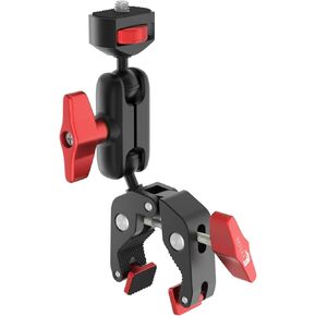 REFLEX CAMERA Super Clamp & Magic Arm Mount with Double Ball Head – 2kg Load Capacity, 1/4" & 3/8" Screw, Adjustable for Monitors, LED Lights, Mics, Smartphone, Gopro - Flexible & Durable
