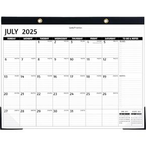 2025-2026 Desk Calendar – 18 Monthly Desk Calendar 2025-2026, JAN 2025 - JUN 2026, Large Desk Calendar, 17’’ x 12’’, 2025 Desk/Wall Calendar with To-do Lists, Desk Pad, Ruled Blocks, Corner Protectors