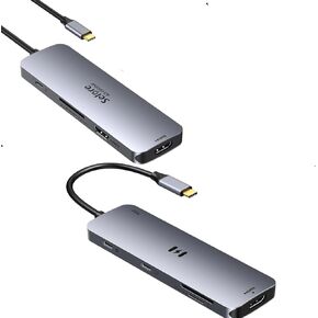 Selore 8-in-1 USB C Docking Station Dual Monitor, USB C Hub with HDMI, 100W Power Delivery, 5Gbps Data Transfer, SD/TF Card Reader, Laptop Docking Station for MacBook,Windows