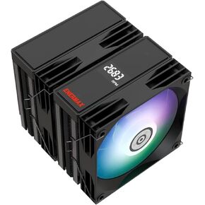 Enermax TD60 Digital ARGB CPU AIR COWNER 159MM MELLE CPU CPU CAPU CONDAIL TOWER 6 أنابيب حرارة مزدوجة 120 مم PWM FAN 280W TDP ، لـ Intel 1851/1700/1200/115X ، AMD AM5/AM4