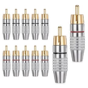 12 حزمة موصل RCA ، موصل سلك مكبر صوت RCA Plug Solder Audio Moundio Moundio to 3.5mm موصلات الكبلات لموصل الكبلات لمكبر الصوت Home Audio Audio Audio Suplifiers Soys