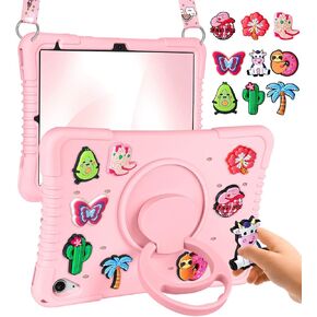 لطيف لـ iPad CASE 10th Generation/for iPad (A16) الجيل الحادي عشر 11 بوصة 2025 - مع حزام الكتف و 360 درجة دوارة البنات الأرجواني kawaii ملحقات DIY مضحكة متعة السيليكون الناعم