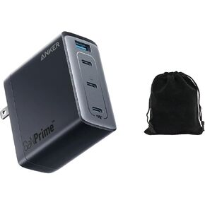 Anker 747 Charger (GaNPrime 150W), 4-Port Fast Charger with PowerIQ 4.0 and ActiveShield 2.0 for Laptops, Tablets, and Smartphones​, MacBook, iPhone 16 and More Series, Dell and More, Includes Pouch