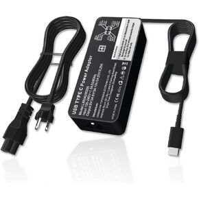65W USB C Charger AC Adapter for LG Gram Pro 16-inch 17" 15 16T90SP 17Z95P 15Z90P 17Z90S 17Z90R 17Z90Q 17Z90P 16T90Q 17ZB90R 15Z90Q 2-in-1 OLED Thin Lightweight Power Cord