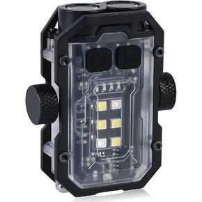 1000 LM LED Small Powerful Flashlight with COB Side Light, USB Rechargeable LED Keychain Flash Light, 8 Lighting Modes with Clip, IPX4 Waterproof, and Tail Magnet (Black)