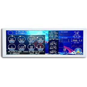 VSDISPLAY 7.84 Inch 1280x400 IPS Mini Monitor Stretched Bar LCD Display with White Case as PC/Computer/Laptop Speed Temperature AIDA64 CPU GPU Monitoring Secondary Screen