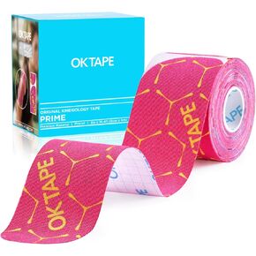OK TAPE Synthetic Kinesiology Tape Precut Strips, Breathable Sports Athletic Tape for Joint & Muscle Pain, 2in×16.4ft Roll, Black