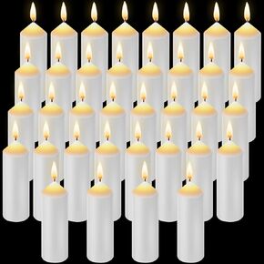 60 Pack 9-Hour Emergency Candles Long Burning Survival Candles Compatible with Lantern for Outdoor Camping Power Outage Emergency Survival Preparedness (Lantern Not Included)