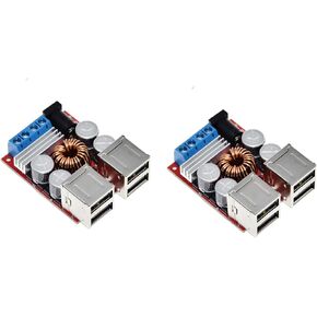 2 Pieces of DC - DC Step-Down Power Modules, converting 8V - 35V to 5V 8A, Vehicle Charging Power Supply Modules, 4-Port USB Mobile Charging Modules