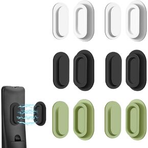 6 Pack Magnetic Remote Control Holder, Upgraded Silicone Magnetic Remote Holde for TV, Fan & Air Conditioner, Self-Adhesive Remote Control Holder for Wall Storage (Black)