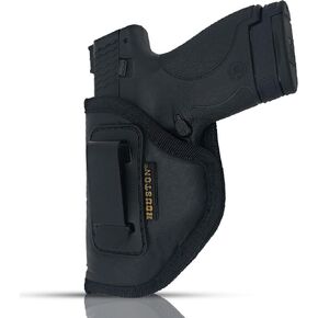 IWB Gun Holster by Houston - ECO Leather Concealment Inside The Waistband with Metal Clip FITS Glock 26/27/33, M&P Shield, XDS, Taurus 709, Taurus Pro C, Walther P22, Beretta Nano, SCCY Sky, LC9
