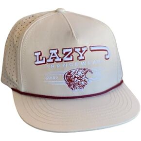 Generic Lazy J Ranch Wear Tan & Tan 4"" Performance Cap White Stichtching
