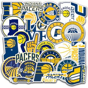 25 PCS Indiana American Pacers Basketball Stickers for Water Bottle, Laptop, Bicycle, Computer, Motorcycle, Travel Case, Car Decal Decoration Sticker