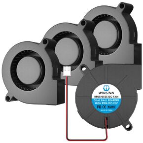 WINSINN 50mm 5015 Blower Fan 12V 7500PRM, 3D Printer 12 Volt Fans Blower Turbine Turbo Dual Ball Bearing, 50mmx15mm Brushless High PRM Cooling Blower Fan 2PIN (Pack of 4Pcs)