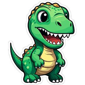 Dinosaur Sticker 4 Inch - Waterproof Animal Vinyl Decal for Laptop Water Bottle Car Tumbler - Durable Aesthetic Long-Lasting Stickers for Adults ID44990