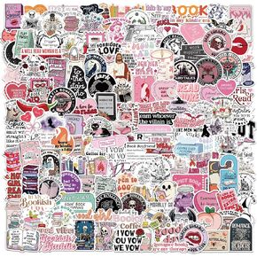 150Pcs Holographic Book Stickers for Kindle, Romance Bookish Sticker Pack Reading Booktok Glitter Vinyl Decals for Scrapbook Laptop Ebook Readers
