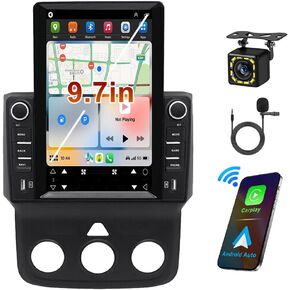 9.7 Inch Car Stereo Upgrade for Dodge Ram 1500 2500 3500 2013-2019 with Wireless Carplay/Android Auto/Touchscreen/Android13/Gps Navigation/Hd Backup Camera Built-in GPS WiFi DSP(Only fit Manual AC)