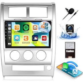 2+64GB Car Stereo Radio for Jeep Liberty 2008-2012 with Wireless Carplay Android Auto Android 13 Head Unit 10.1" Touch Screen Radio with GPS Navigation Bluetooth FM WiFi Mirror Link HD Backup Camera