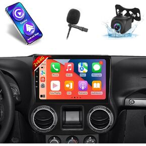 EKAT [2+64G] Android Car Stereo for Jeep Wrangler 2015-2017 with Wireless Carplay and Android Auto - 10 Inch IPS Touchscreen Radio with EQ DSP Audio, GPS, WiFi, SWC + AHD Backup Camera