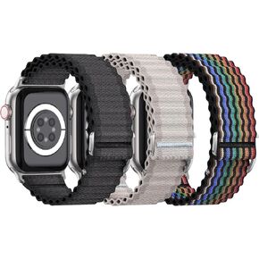 Ocean Nylon Band for Apple Watch-Trail Nylon Loop Band for Apple Watch 38mm 40mm 41mm 42mm 44mm 45mm 46mm 49mm, Breathable Soft Nylon Strap for Series 10 9 8 7 6 5 4 3 2 1 SE Ultra 2/Ultra Men&Women